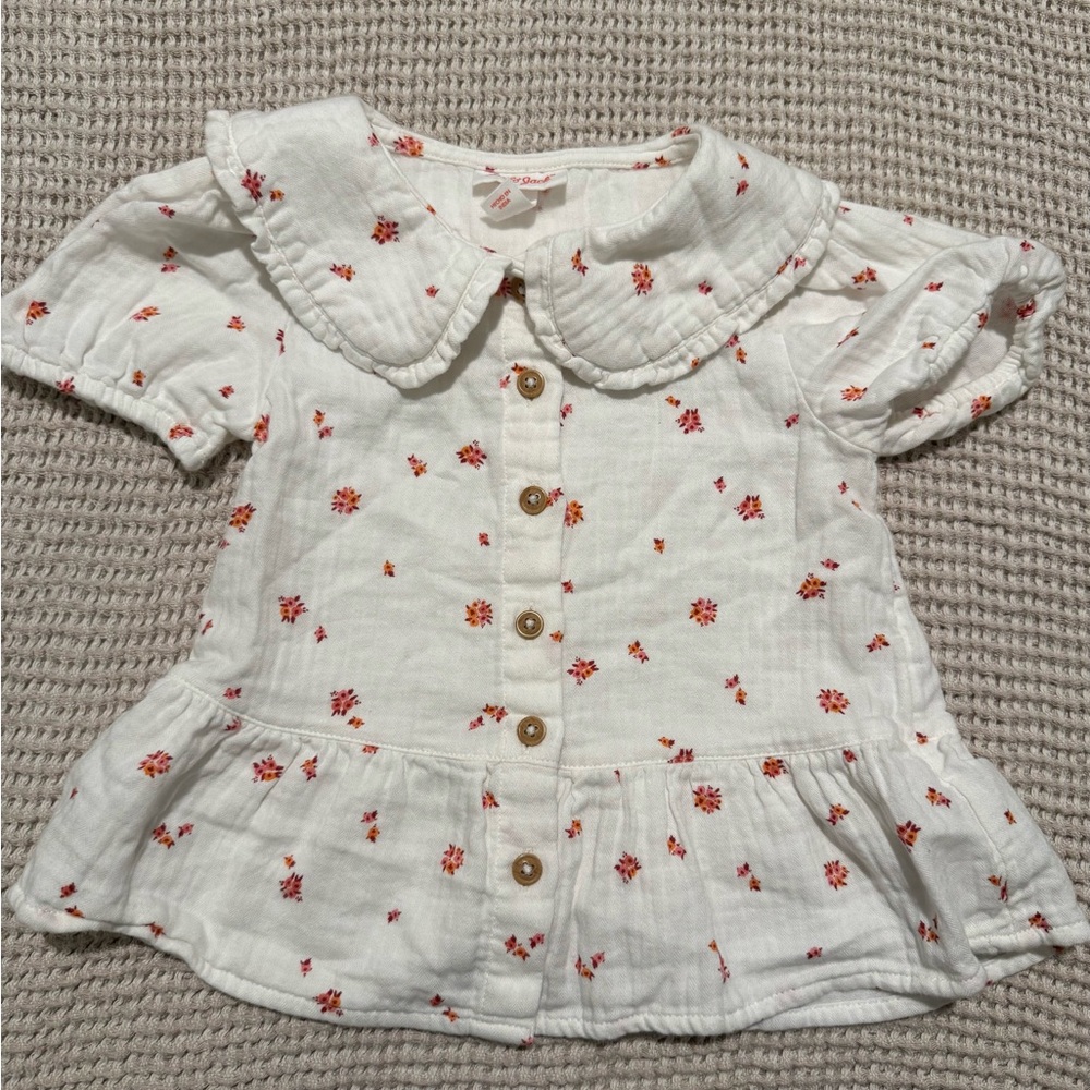 Cat & Jack White Floral Kids Blouse